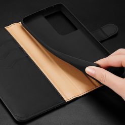 Kožené peněženkové pouzdro Dux Ducis Hivo černé – Samsung Galaxy S21 Ultra | Levné Kryty | Levné Kryty | Levné Kryty