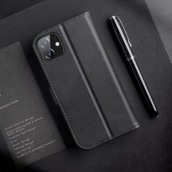 Kožené peněženkové pouzdro Dux Ducis Hivo černé – Apple iPhone 11 | Levné Kryty | Levné Kryty | Levné Kryty