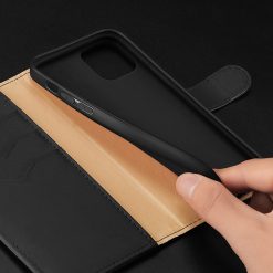 Kožené peněženkové pouzdro Dux Ducis Hivo černé – Apple iPhone 11 | Levné Kryty | Levné Kryty | Levné Kryty