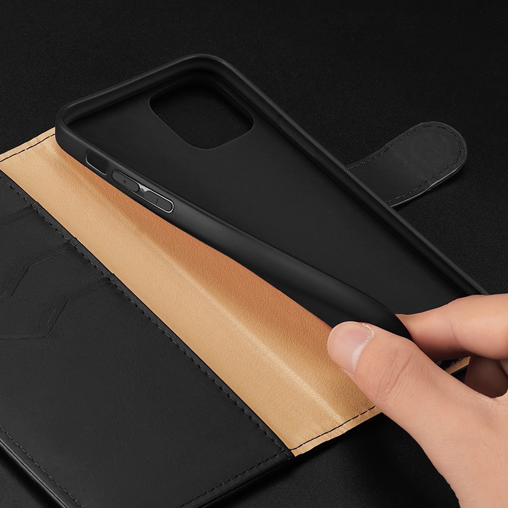 Kožené peněženkové pouzdro Dux Ducis Hivo černé – Apple iPhone 11 | Levné Kryty | Levné Kryty | Levné Kryty