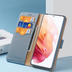 Kožené peněženkové pouzdro Dux Ducis Hivo modré – Samsung Galaxy S21 | Levné Kryty | Levné Kryty | Levné Kryty