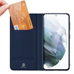 Peněženkové pouzdro Dux Ducis Skin Pro modré – Samsung Galaxy S21 FE | Levné Kryty | Levné Kryty | Levné Kryty