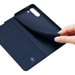 Peněženkové pouzdro Dux Ducis Skin Pro modré – Samsung Galaxy S21 FE | Levné Kryty | Levné Kryty | Levné Kryty