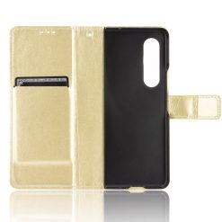 Knížkové pouzdro Shockproof Horse Texture zlaté – Samsung Galaxy Z Fold 3 | Levné Kryty | Levné Kryty | Levné Kryty