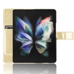 Knížkové pouzdro Shockproof Horse Texture zlaté – Samsung Galaxy Z Fold 3 | Levné Kryty | Levné Kryty | Levné Kryty