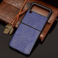 Kryt Shockproof Crocodile Texture modrý – Samsung Galaxy Z Flip 3 | Levné Kryty | Levné Kryty | Levné Kryty