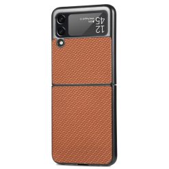 Kryt Cross Pattern Slim hnědý – Samsung Galaxy Z Flip 3 | Levné Kryty | Levné Kryty  | Levné Kryty