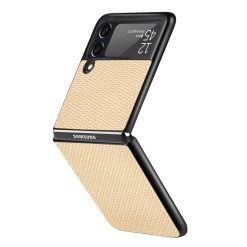 Kryt Cross Pattern Slim žlutý – Samsung Galaxy Z Flip 3 | Levné Kryty | Levné Kryty | Levné Kryty