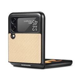 Kryt Cross Pattern Slim žlutý – Samsung Galaxy Z Flip 3 | Levné Kryty | Levné Kryty | Levné Kryty