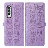 Peněženkové pouzdro Embossing Pattern Mandala Flower modré – Samsung Galaxy Z Fold 3 | Levné Kryty | Levné Kryty | Levné Kryty