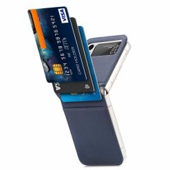 Kryt Litchi Pattern Folding Leather modrý – Samsung Galaxy Z Flip 3 | Levné Kryty | Levné Kryty | Levné Kryty
