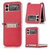 Kryt Litchi Pattern Folding Leather růžový – Samsung Galaxy Z Flip 3 | Levné Kryty | Levné Kryty | Levné Kryty