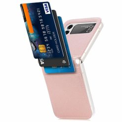 Kryt Litchi Pattern Folding Leather růžový – Samsung Galaxy Z Flip 3 | Levné Kryty | Levné Kryty | Levné Kryty