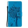 Peněženkové pouzdro Embossing Pattern Strom a kočka fialové – Samsung Galaxy A52 / A52 5G / A52s 5G | Levné Kryty | Levné Kryty | Levné Kryty