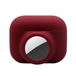 Silikonové pouzdro Resistant 2 v 1 bordové – Apple AirPods Pro + Apple AirTag