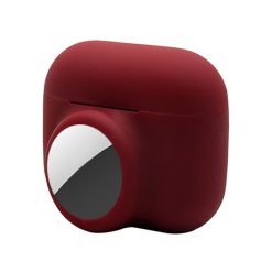 Alternative view of Silikonové pouzdro Resistant 2 v 1 bordové – Apple AirPods Pro + Apple AirTag