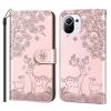 Peněženkové pouzdro Embossing Pattern Jelen fialové – Xiaomi Mi 11 Lite | Levné Kryty | Levné Kryty | Levné Kryty