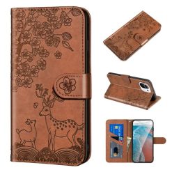 Peněženkové pouzdro Embossing Pattern Jelen hnědé – Xiaomi Mi 11 Lite | Levné Kryty | Levné Kryty | Levné Kryty