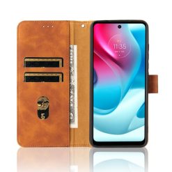 Peněženkové pouzdro Solid hnědé – Motorola Moto G60s | Levné Kryty | Levné Kryty | Levné Kryty