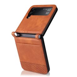 Kryt Retro Leather hnědý – Samsung Galaxy Z Flip 3 | Levné Kryty | Levné Kryty | Levné Kryty
