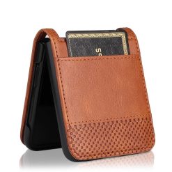 Kryt Retro Leather hnědý – Samsung Galaxy Z Flip 3 | Levné Kryty | Levné Kryty | Levné Kryty