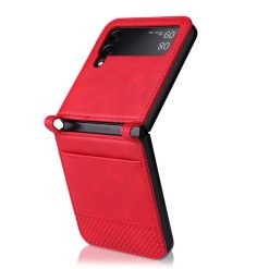 Kryt Retro Leather červený – Samsung Galaxy Z Flip 3 | Levné Kryty | Levné Kryty | Levné Kryty