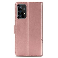 Peněženkové pouzdro Embossing Pattern Čtyřlístek světle růžové – Samsung Galaxy A52 / A52 5G / A52s 5G | Levné Kryty | Levné Kryty | Levné Kryty