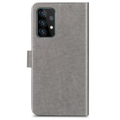Peněženkové pouzdro Embossing Pattern Čtyřlístek šedé – Samsung Galaxy A52 / A52 5G / A52s 5G | Levné Kryty | Levné Kryty | Levné Kryty