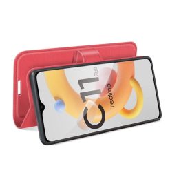 Peněženkové pouzdro Litchi červené – Realme C11 2021 | Levné Kryty | Levné Kryty | Levné Kryty