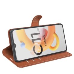 Peněženkové pouzdro Litchi hnědé – Realme C11 2021 | Levné Kryty | Levné Kryty | Levné Kryty