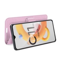 Peněženkové pouzdro Litchi bledě růžové – Realme C11 2021 | Levné Kryty | Levné Kryty | Levné Kryty