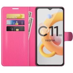 Peněženkové pouzdro Litchi růžové – Realme C11 2021 | Levné Kryty | Levné Kryty | Levné Kryty