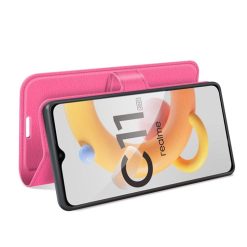 Peněženkové pouzdro Litchi růžové – Realme C11 2021 | Levné Kryty | Levné Kryty | Levné Kryty