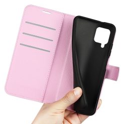 Peněženkové pouzdro Litchi bleděrůžové – Samsung Galaxy M22 | Levné Kryty | Levné Kryty | Levné Kryty