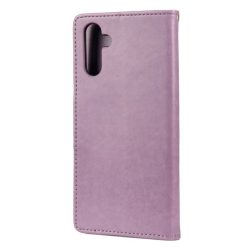 Peněženkové pouzdro Embossing Pattern Motýl a květ fialové – Samsung Galaxy A13 5G | Levné Kryty | Levné Kryty | Levné Kryty