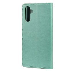 Peněženkové pouzdro Embossing Pattern Motýl a květ zelené – Samsung Galaxy A13 5G | Levné Kryty | Levné Kryty | Levné Kryty