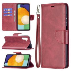 Peněženkové pouzdro Retro Lambskin červené – Samsung Galaxy A13 5G | Levné Kryty | Levné Kryty | Levné Kryty