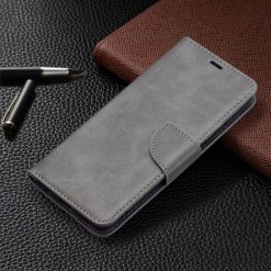 Peněženkové pouzdro Retro Lambskin šedé – Samsung Galaxy A13 5G | Levné Kryty | Levné Kryty | Levné Kryty