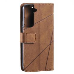 Knížkové pouzdro Rhombus hnědé – Samsung Galaxy S22 | Levné Kryty | Levné Kryty | Levné Kryty