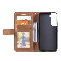 Knížkové pouzdro Rhombus hnědé – Samsung Galaxy S22 | Levné Kryty | Levné Kryty | Levné Kryty