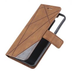 Knížkové pouzdro Rhombus hnědé – Samsung Galaxy S22 | Levné Kryty | Levné Kryty | Levné Kryty