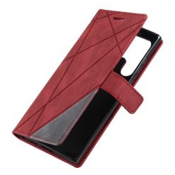Knížkové pouzdro Rhombus červené – Samsung Galaxy S22 Ultra | Levné Kryty | Levné Kryty | Levné Kryty