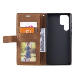 Knížkové pouzdro Rhombus hnědé – Samsung Galaxy S22 Ultra | Levné Kryty | Levné Kryty | Levné Kryty