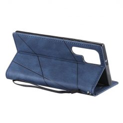 Knížkové pouzdro Rhombus modré – Samsung Galaxy S22 Ultra | Levné Kryty | Levné Kryty | Levné Kryty