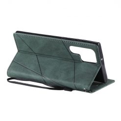 Knížkové pouzdro Rhombus zelené – Samsung Galaxy S22 Ultra | Levné Kryty | Levné Kryty | Levné Kryty
