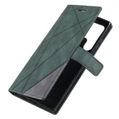 Knížkové pouzdro Rhombus zelené – Samsung Galaxy S22 Ultra | Levné Kryty | Levné Kryty | Levné Kryty