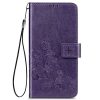 Peněženkové pouzdro Embossing Pattern Čtyřlístek modré – Samsung Galaxy S22+ (S22 Plus) | Levné Kryty | Levné Kryty | Levné Kryty