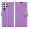 Peněženkové pouzdro Litchi modré – Samsung Galaxy S22 Ultra | Levné Kryty | Levné Kryty | Levné Kryty