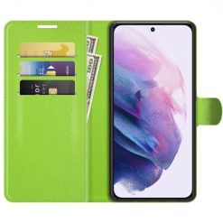 Peněženkové pouzdro Litchi limetkové – Samsung Galaxy S22+ (S22 Plus) | Levné Kryty | Levné Kryty | Levné Kryty