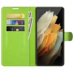 Peněženkové pouzdro Litchi limetkové – Samsung Galaxy S22 Ultra | Levné Kryty | Levné Kryty | Levné Kryty